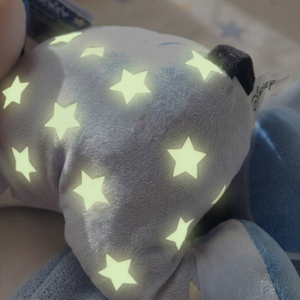 Mickey Mouse-bamse med selvlysende stjerner