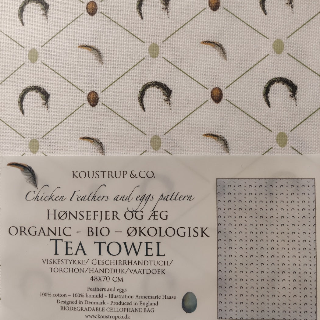 hønsefjer og æg som motiv